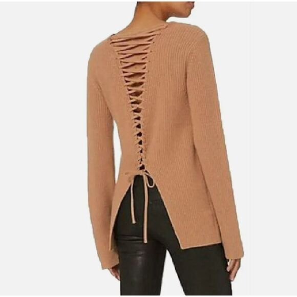 A.L.C. Markell Cashmere Wool Blend Tie Back Wide Sleeve Tunic Sweater Size Large - Picture 1 of 12